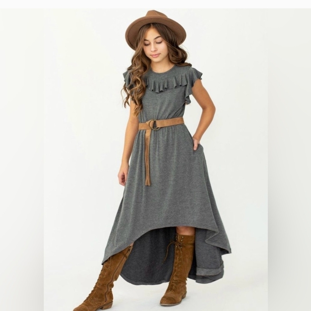 Joyfolie NYLA heather gray Maxi Dress